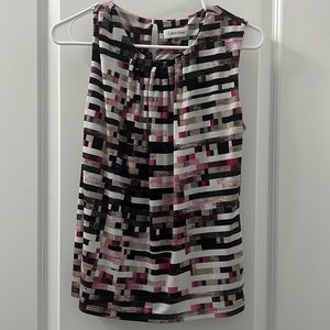 Calvin Klein pleat neck sleeveless top